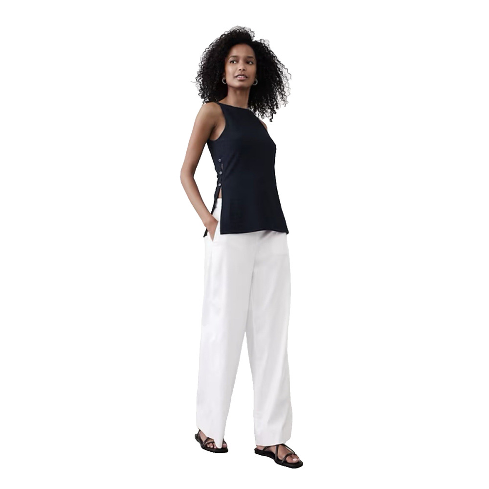 Banana Republic Navy Crepe Jacquard Blouse Large Workwear Top